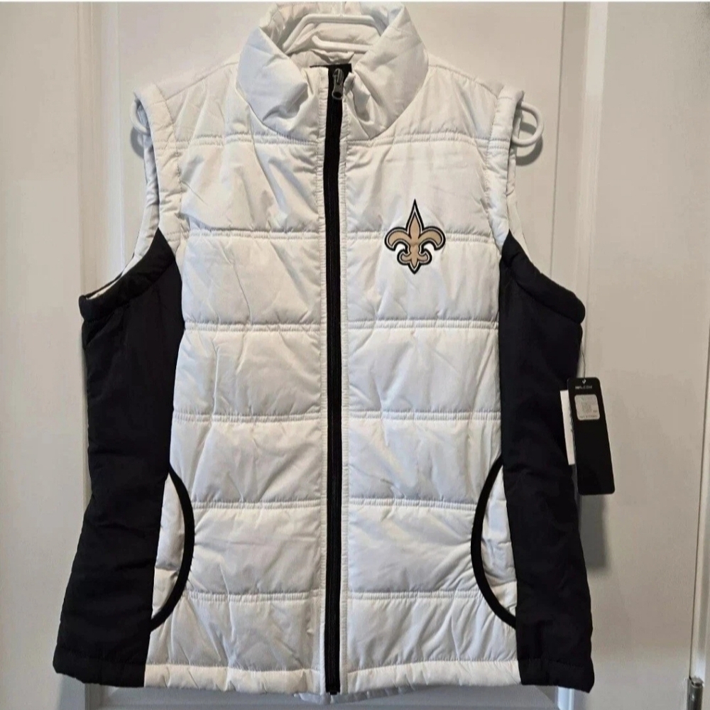 NWT New Orleans Saints Vest Women's Size XL By G-III Apparel Black White